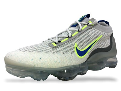 Nike Vapormax 2021 FK Mens Running Shoes White/Hyper Royal-Volt DC9394 100 (NEW)