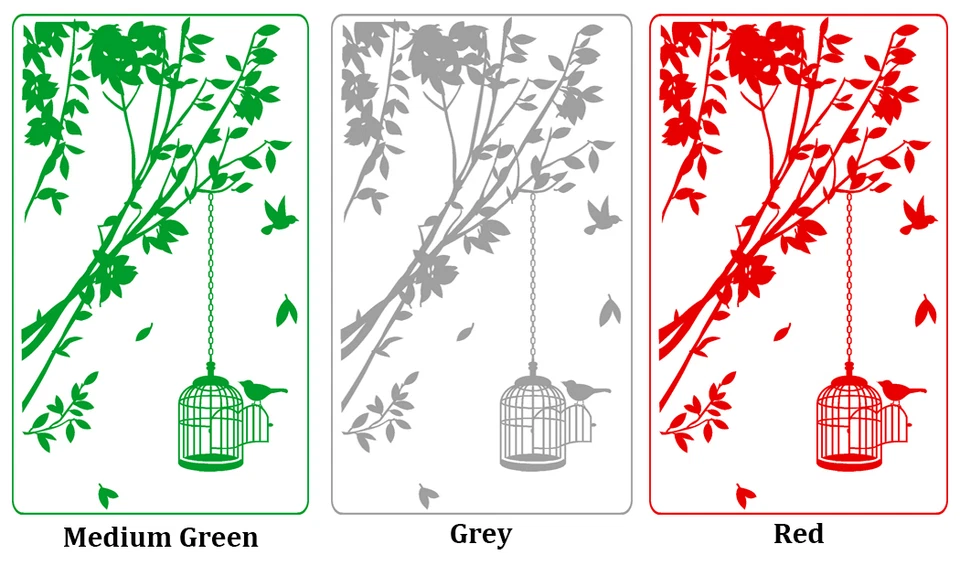 Large Side Wall Tree Branch with Cage& Birds Art Vinyl Wall Sticker HIGH QUALITY - Image 4 of 4