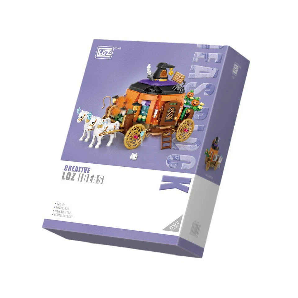 LOZ Halloween Christmas House Pumpkin Carriage Mini Street Building Blocks Toys - Image 3 of 4