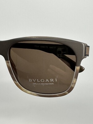 NEW BVLGARI BV7024 5356/73 Sand Brown Horn Steel 59.17.140  display picture 1
