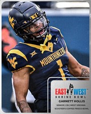 2025 EAST-WEST SHRINE BOWL WEST VIRGINIA GARNETT HOLLIS TENNESSEE TITANS ROOKIE