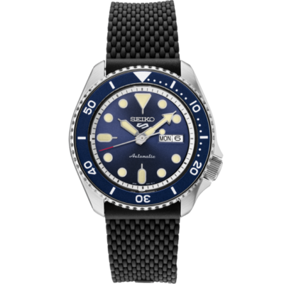 NEW Seiko 5 Blue Dial SRPD93 Automatic Rubber Strap Watch
