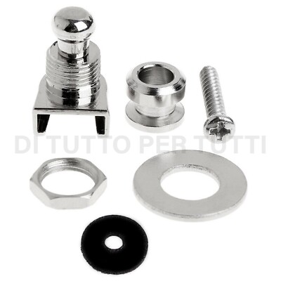 Set 6 Strap Lock Per Chitarra E Basso - Sistema Anti-Caduta Argento, Facile Installazione - Foto 7