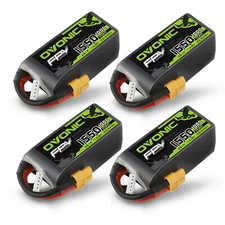 4pcs 100C 14.8V 1550mAh 4S LiPo Battery  XT60 Plug For FPV RC Drone DIY motors