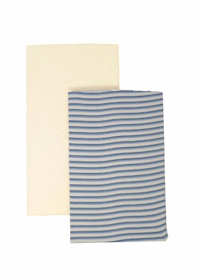DK GOTS Spannbettlaken Bio Baumwolle blau gestreift/creme neben mir 83 x 50 cm