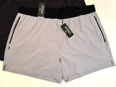 Rhone Shorts 5” Mako Tech Men's 2XL Grey Black Gym Running