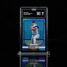 2014 Panini Prizm Blue Mojo Prizm 36/75 Nolan Ryan #170 HOF TAG 9! Pop 2