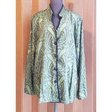 Dressbarn size 18/20 green black button up jacket
