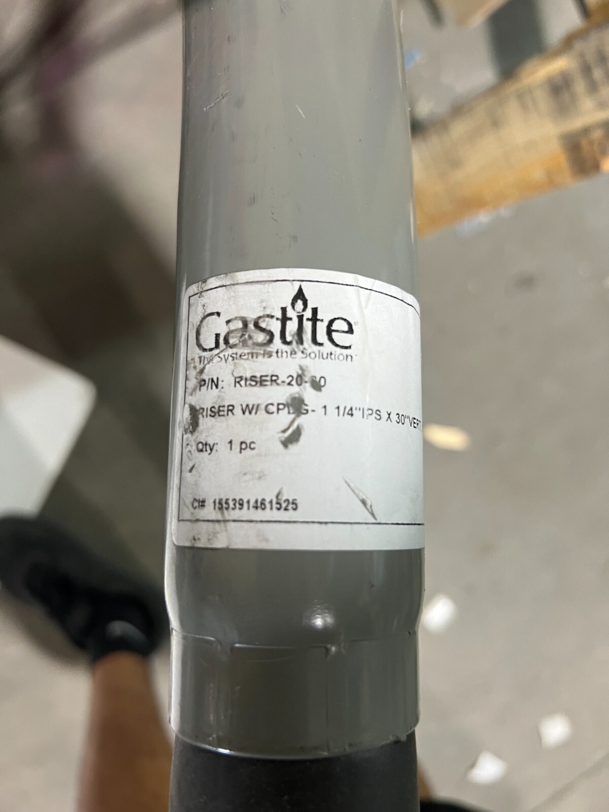 Gastite - RISER-20-30 - 1-1/4" " Vertical -1/4" NPT-Riser w/Permasert ...