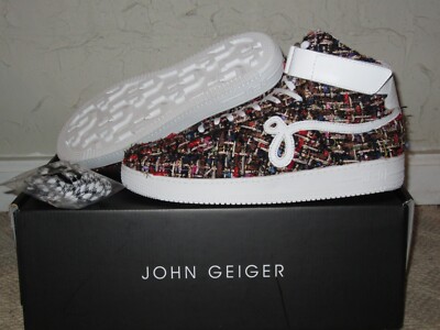 John Geiger GF-01 High Black Multi Tweed White Men