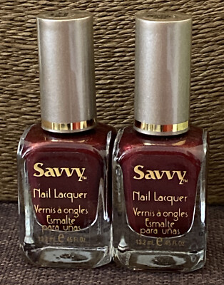 2 Pack  SAVVY NAIL POLISH LACQUER  MERLOT