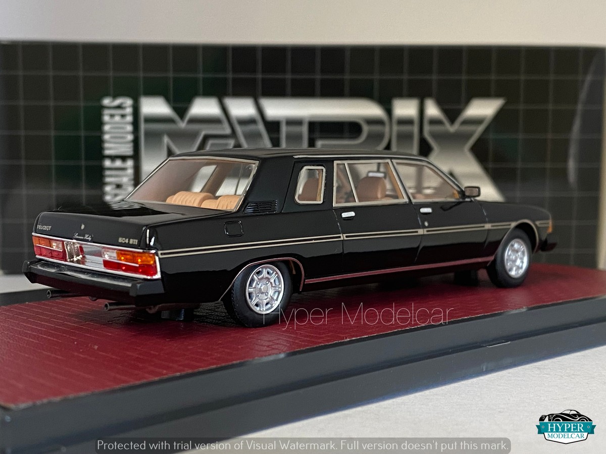Matrix Scale Models 1/43 Peugeot 604 Heuliez Limousine 1980 Noire – Édition Limitée MX41604-012