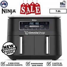 Ninja Air Fryer Large Twin Baskets Dual Cooking Airfyer Machine Frying 1750w New