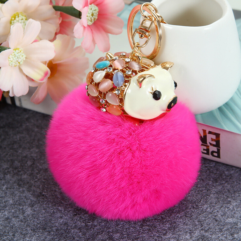 Lovely Water Drill Pig Key Holder For Girls Featuring Vibrant Colors