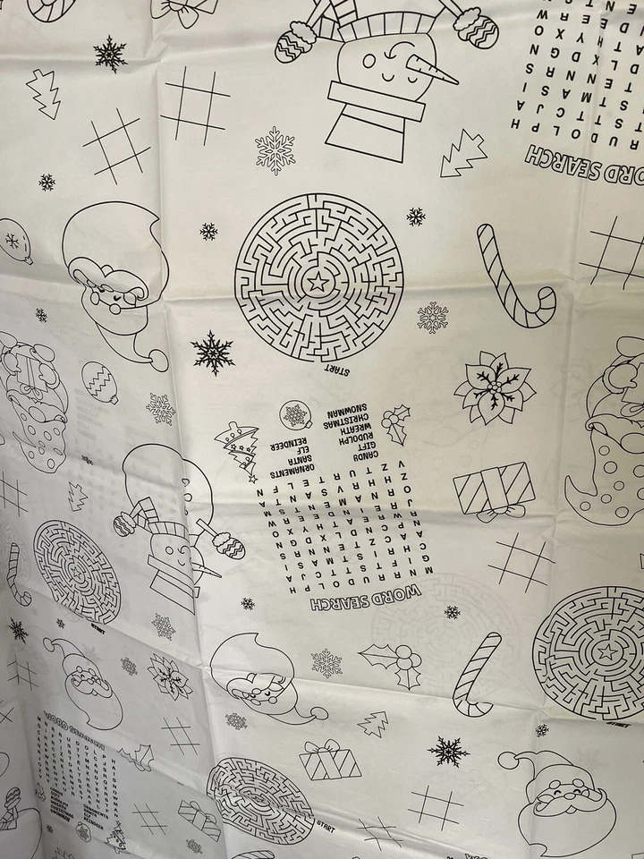 4 Cubiertas de Mesa Color Navidad Tu Propia 54x108 Color Y Juegos Niños Actividad Foto 4 de 4