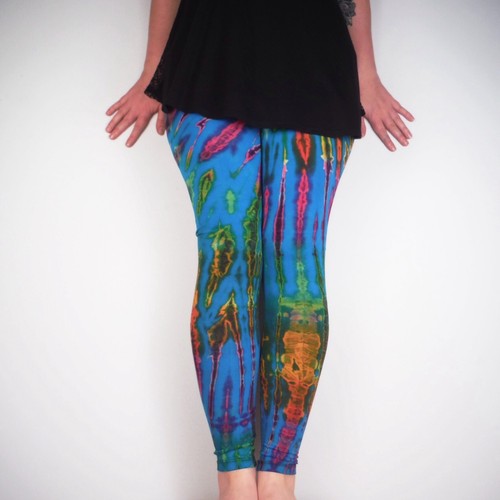 Tie Dye Leggings / Meggings Soft Stretch Yoga Pants Hand Dyed New by Bare Canvas - Picture 72 of 123