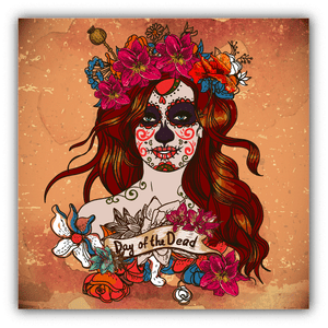 Day Of The Dead SKU1130 Calavera Decal//Sticker Sugar Skull Flower