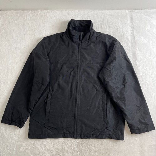 Vintage GAP Jacket Men's Large Black Canvas Harrington Full Zip Coat Mock Y2K - 第 1/15 張圖片