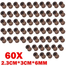 60Pcs Antique Wooden Spools 1.18" Ribbon Spools For DIY Crafts Coconut Brown USA