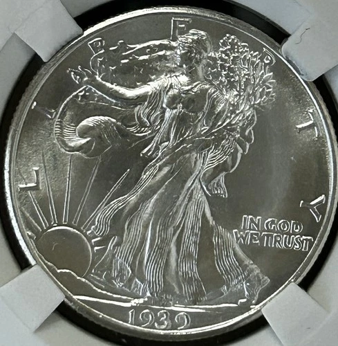 1939-D 50C Walking Liberty Half Dollar BU Frosty Gem ~ 26232