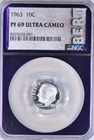 1963 Roosevelt Dime Proof NGC PF 69 ULTRA CAMEO PR 69 DCAM Frosty Silver Coin