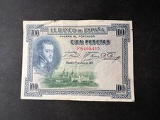 Spain 100 Pesetas 1925 Banknote - Vintage Spanish Paper Money - Circulated