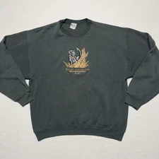 Vintage Ducks Unlimited Green Sweatshirt Sz XL Black Lab Labrador Dog USA Made