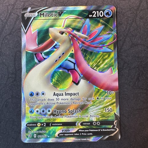 Milotic V (Full Art) 179/192 Swsh02: Rebel Clash Holo Pokemon
