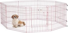 Pets Folding Metal Puppy/Dog Exercise Pen Indoor/Outdoor Playpen with Door 24"