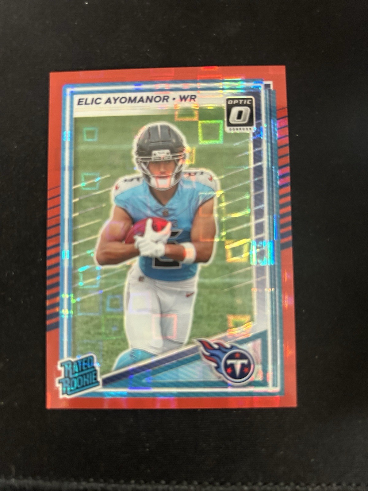 Elic Ayomanor- 2025 Panini Donruss Optic-Preview Rated Rookie Red Pandora