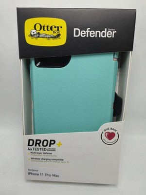 IPhone 11 Pro Max Case Aqua-Blue Otterbox Defender  Wireless Charging Compatible