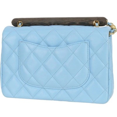 CHANEL S Flap Chain Shoulder Matrasse Lambskin Blue GHW Women WOC