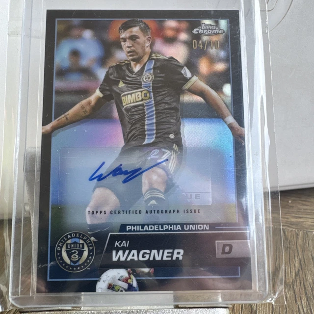 2023 Topps Chrome MLS KAI WAGNER Black Refractor AUTO #4/10 All Star Union