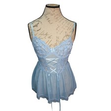 Fairy Star Stones Blue Cheeky Cosplay Micro Dress Thong Lingerie Costume S