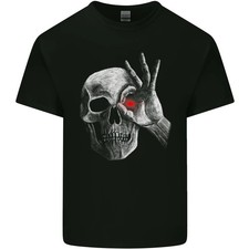 Camiseta de algodón claro A Red Eye Skull para hombre