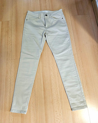 Esprit Damen Jeans Beige Gr. 36 Knöchellänge 70 cm Five-Pocket Knopf