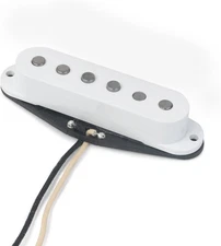 StewMac Alnico 5 Single-coil Pickup, Neck position, White cover