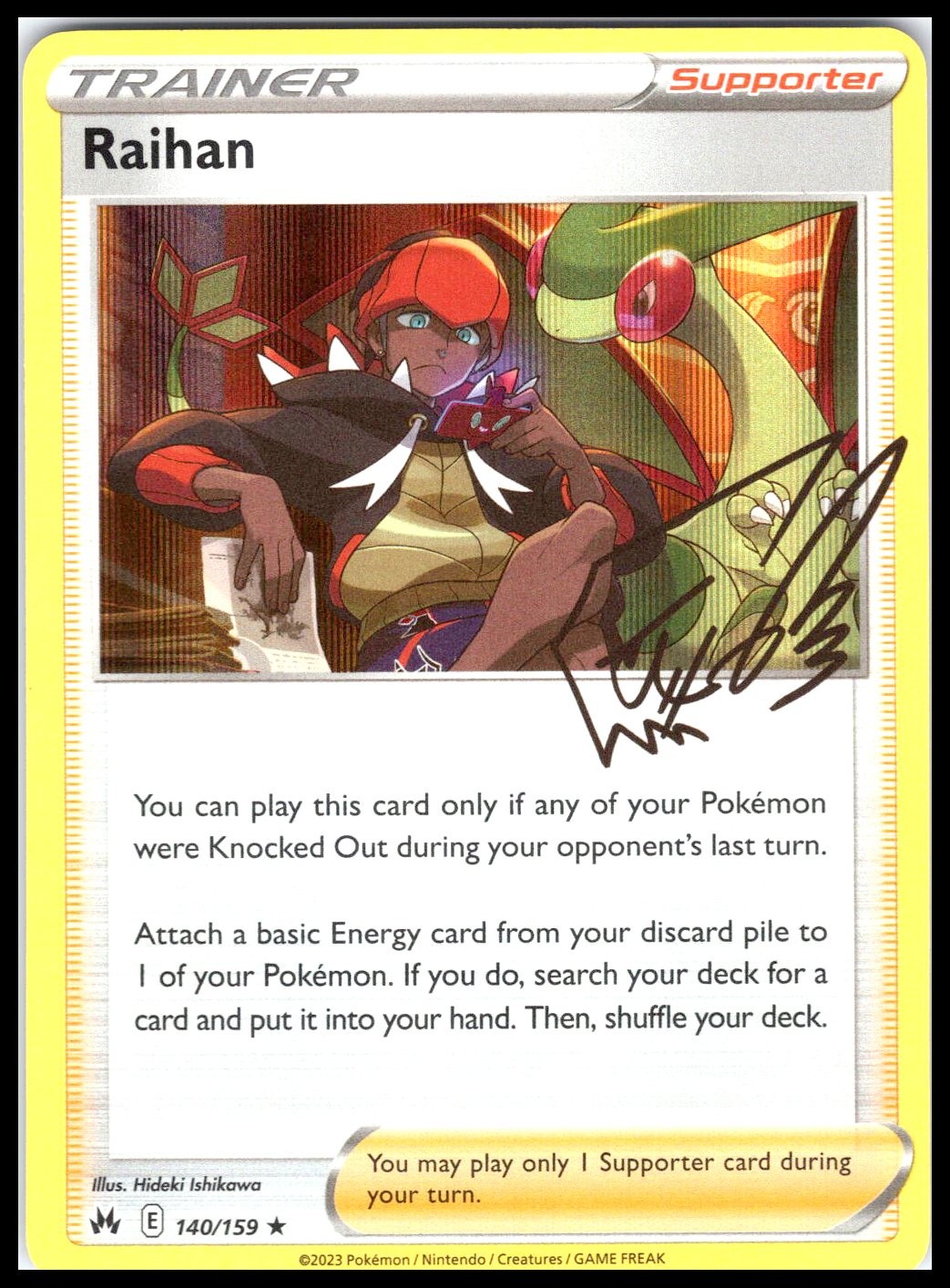 RAIHAN - Hideki Ishikawa - Pokemon 140/159 CRZ Crown Zenith - Reverse Holo NM/M