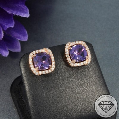 Wert 2490   Diamant Amethyst Ohrringe 750 18 Karat Rose Gold xxyy