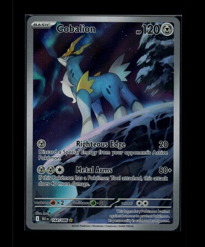 Cobalion 144/086 Holo Illustration Rare Black Bolt Pokemon Near Mint