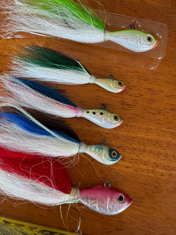 Lote de 13 señuelos - plantillas, plantillas bucktail, todos NOS, dos en paquete, MegaBait, más Foto 4 de 4