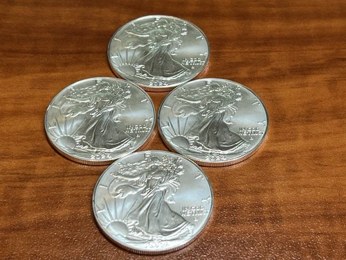 Lot of 4 American Silver Eagles - 2024 - BU - Buy the Best