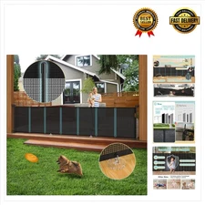 Versatile 140'' Wide Retractable Dog Gate for Doorways - Safety for Pets & Kids