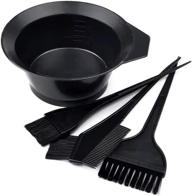 4Pcs Hair Dye Brush Set with Mixing Bowl Tint Comb Kit for Salon or Home Use