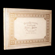 1877 Rare Book - Outline Illustrations to Schiller’s Fight with the Dragon