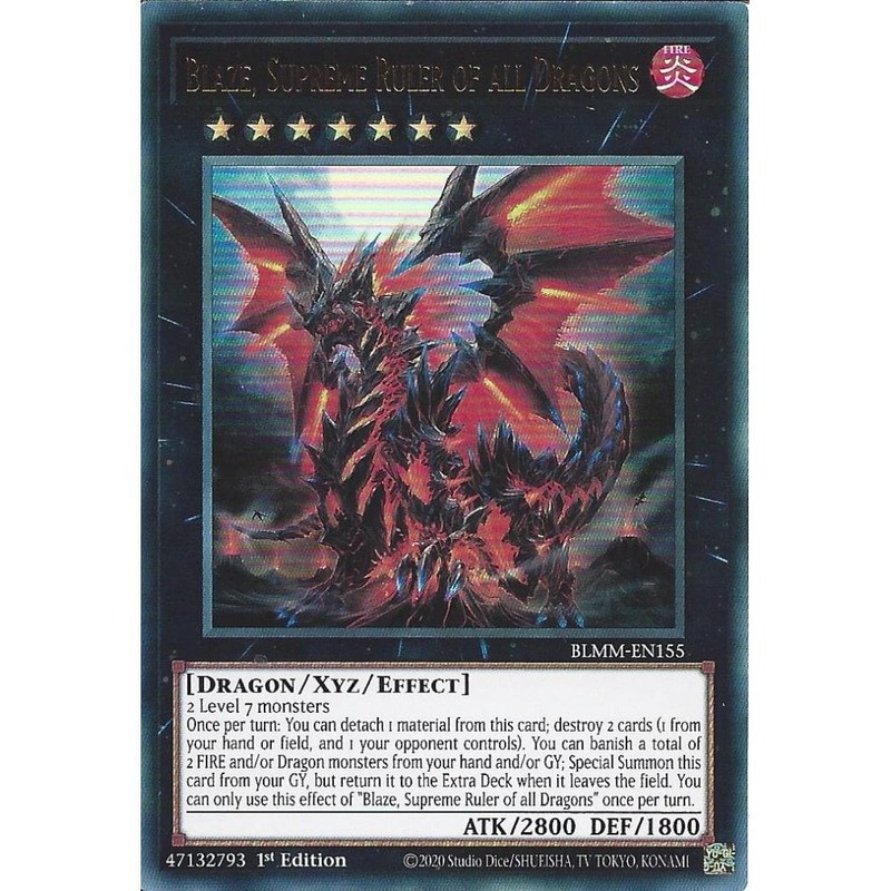 BLMM-EN155 Blaze, Supreme Ruler of all Dragons : Ultra Rare : 1st Edition YuGiOh