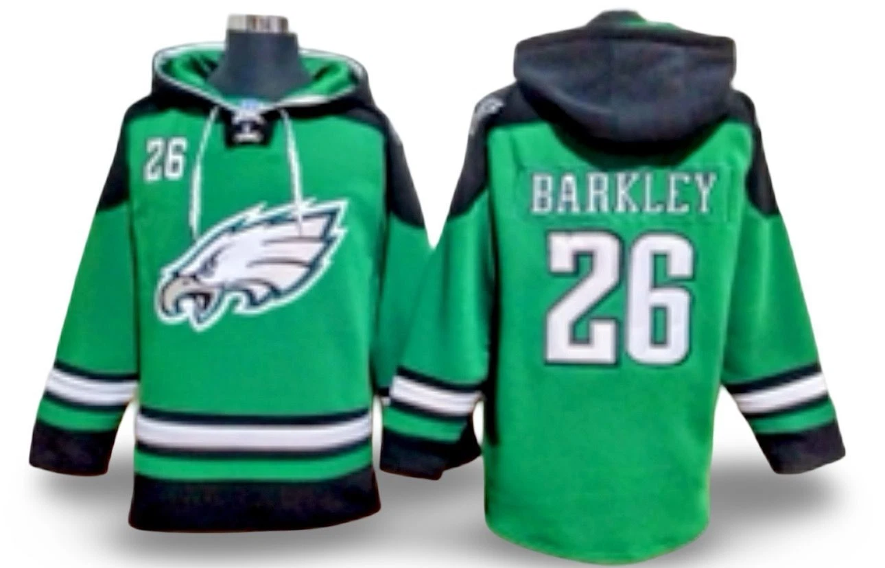 Saquon Barkley #26 Philadelphia Eagles Thermal All Over Printed Hoodie Hockey Jersey