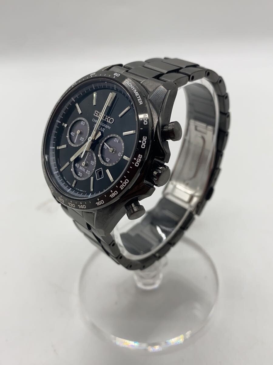 SEIKO V175-0FA0 S Series Solar Chronograph Watch Black | eBay