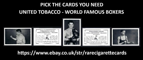 UNITED TOBACCO - WORLD FAMOUS BOXERS - PICK THE CARDS YOU NEED