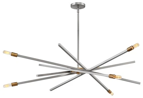 Hinkley Lighting 4766 Archer 6 Light 43"W Sputnik Chandelier - Satin Black / - Picture 4 of 7